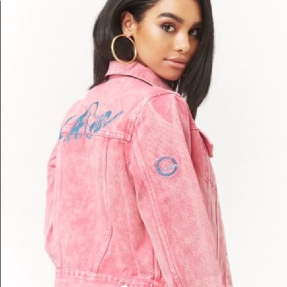 L.A. gear pink denim jacket Forever 21 size M